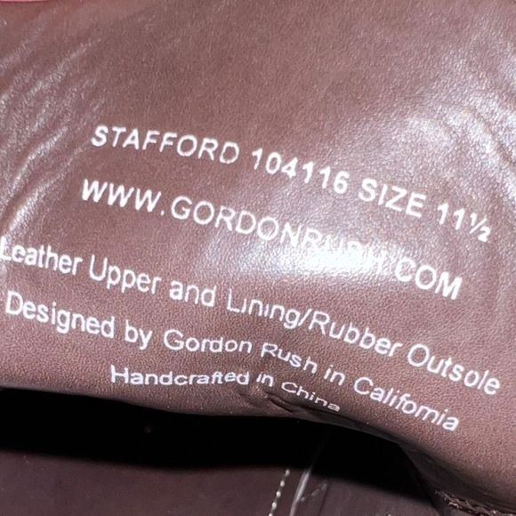 Men's Gordon Rush Cognac Wingtip Stafford Brown Leather Ankle Boot Size 11.5 - Picture 8 of 10